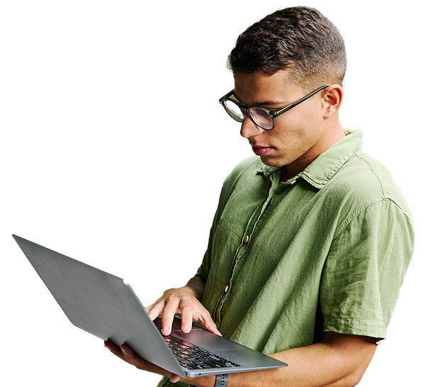 Person working on laptop